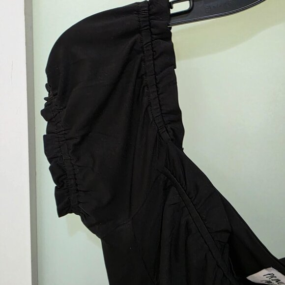 Princess Polly Women’s Black Puff Sleeve Bodysuit – Size 6 – Tie Front One Piece - Picture 4 of 7